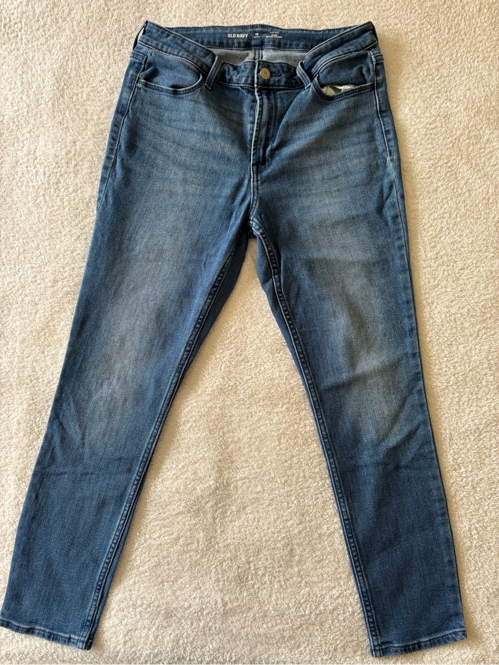 Old Navy Women’s High Rise Super Skinny Blue Jeans Size 10 Petite